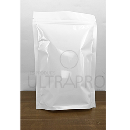 Sachet stand-up blanc avec zipper 190 x 280 x 76 (7.5 x 11 x 3) B.G. - 750/cs (BTL-000-025)