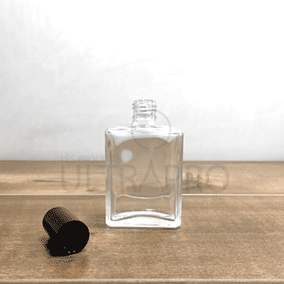 Bouteille 30ml/1oz verre clair rectangle plat 15/415 - 216/cs