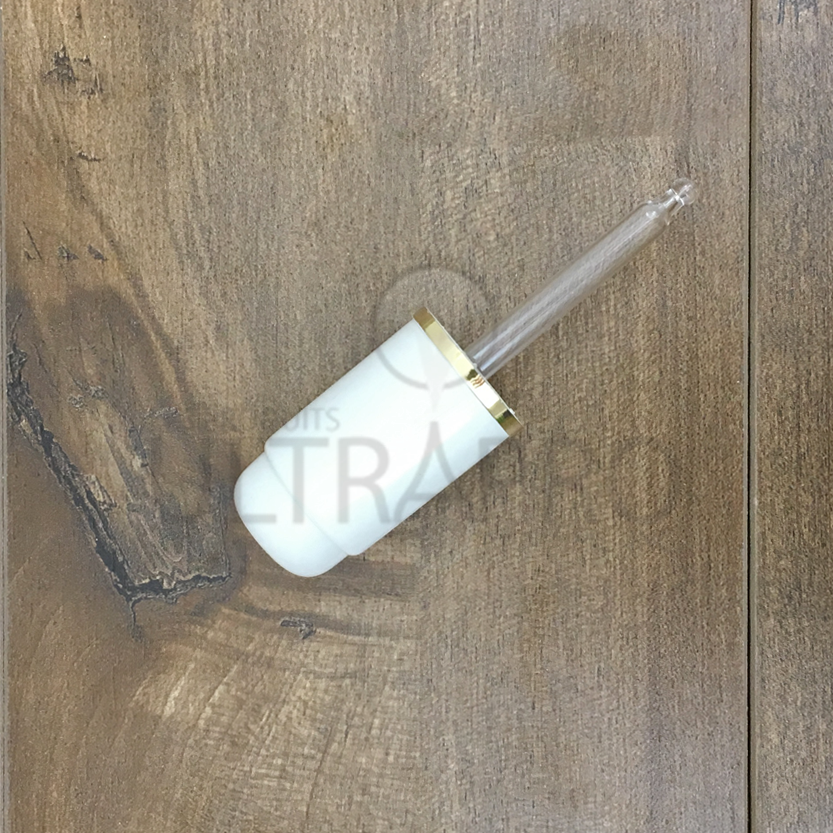 Compte goutte blanc/or verre 18/415 (35ml) - 600/cs