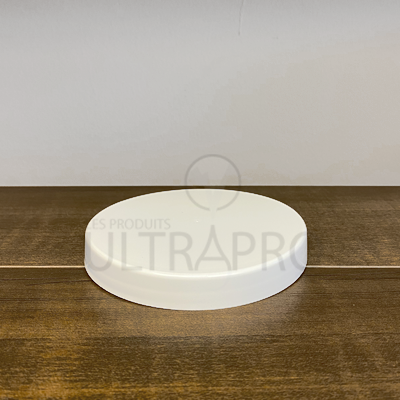 Couvercle blanc PP carré lisse sans doublure 110mm - 210/cs